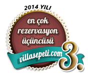 2014 yılı en çok rezervasyon alan üçüncü villa ödülü