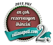 2015 yılı en çok rezervasyon alan ikinci villa ödülü