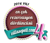 2016 yılı en çok rezervasyon alan dördüncü villa ödülü