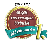 2017 yılı en çok rezervasyona sahip birinci villa ödülü