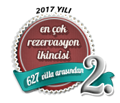 2017 yılı en çok rezervasyon alan ikinci villa ödülü