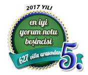 2017 yılı en iyi yorum notuna sahip üçüncü villa ödülü