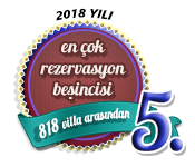 2018 yılı en çok rezervasyon alan beşinci villa ödülü